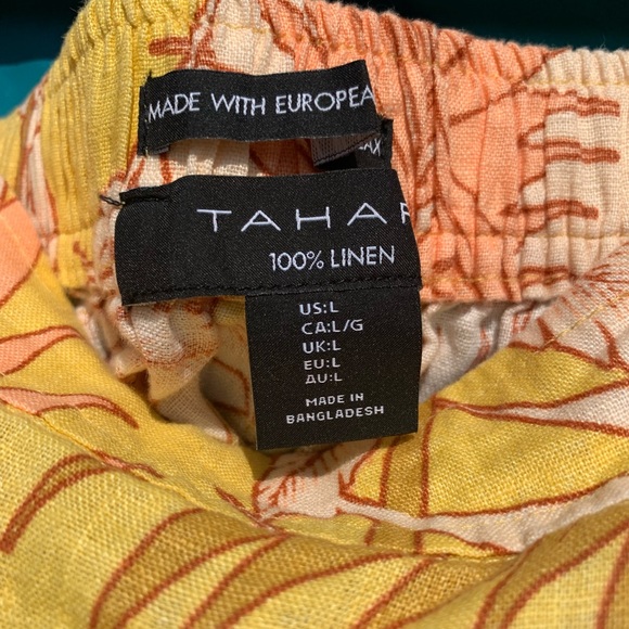 TAHARI linen tropical wrap skirt - Picture 4 of 4